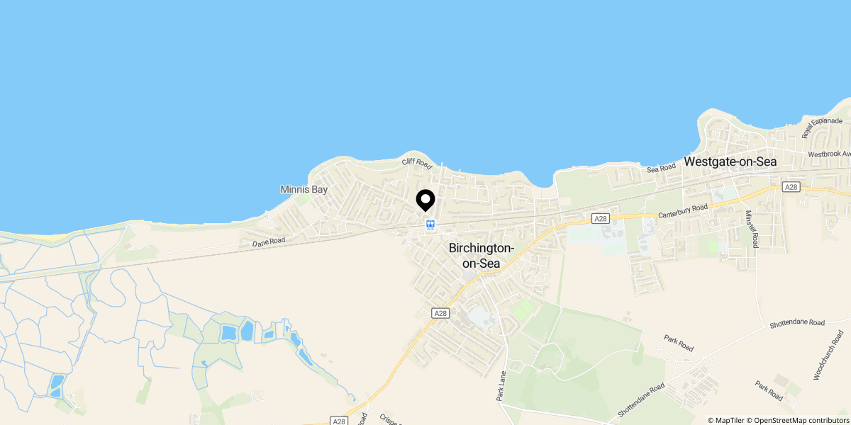 Approximate location of Hunting Gate, Birchington, CT7 9EL